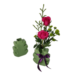 Roses in a Leaf Vase